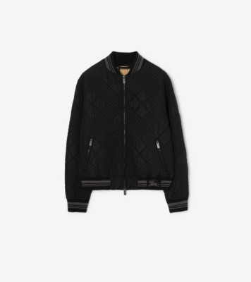 Micro Check-stitch Rakewood Bomber Jacket in Black - Men | Burberry® Official