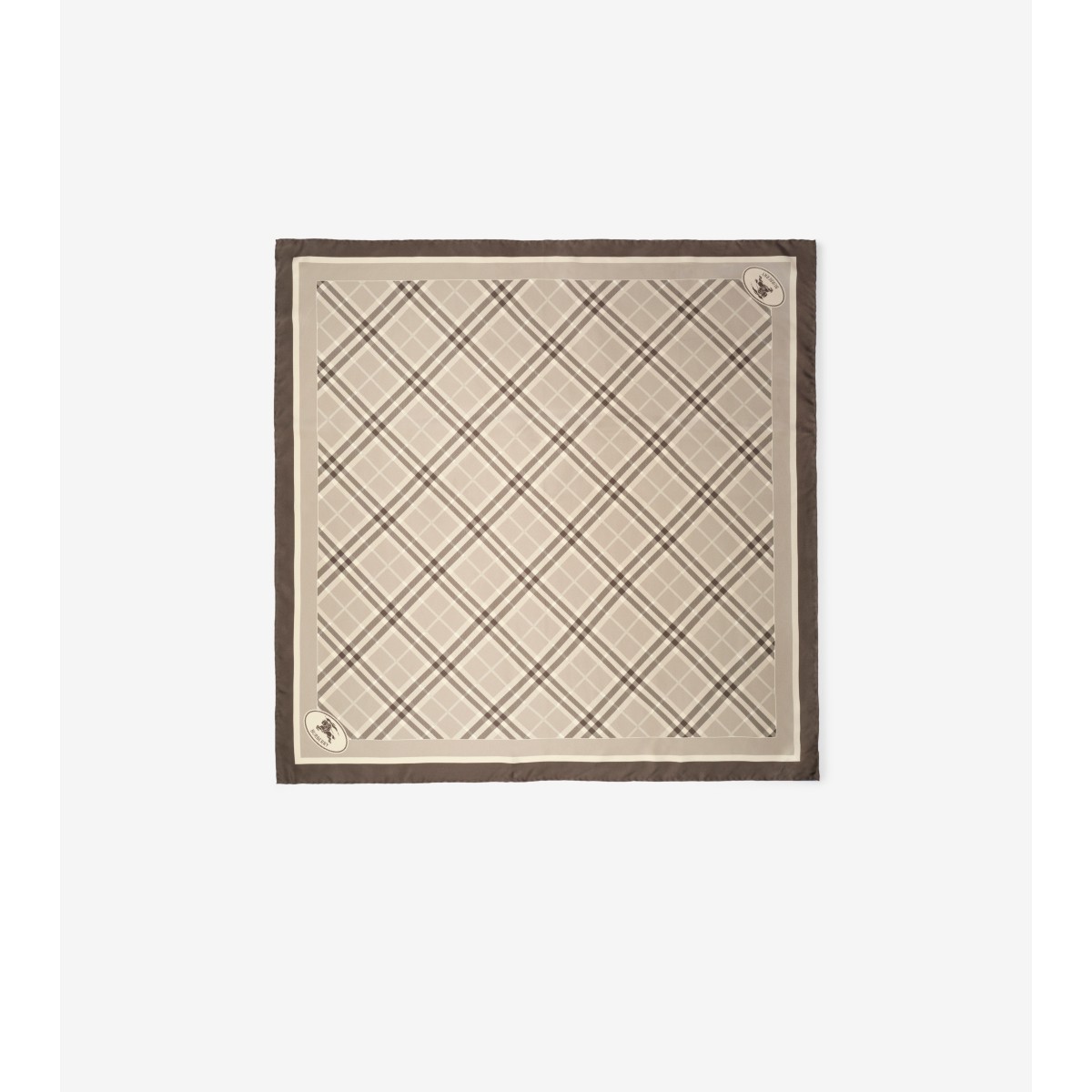  Check Knight Stamp Silk Scarf