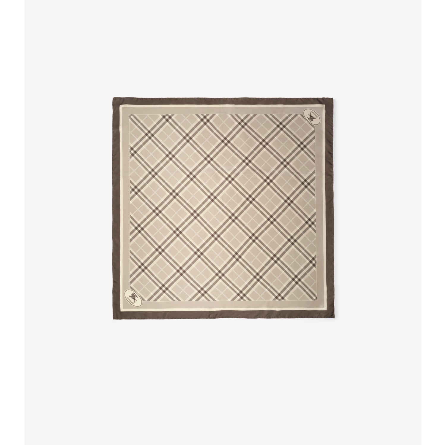Check Knight Stamp Silk Scarf