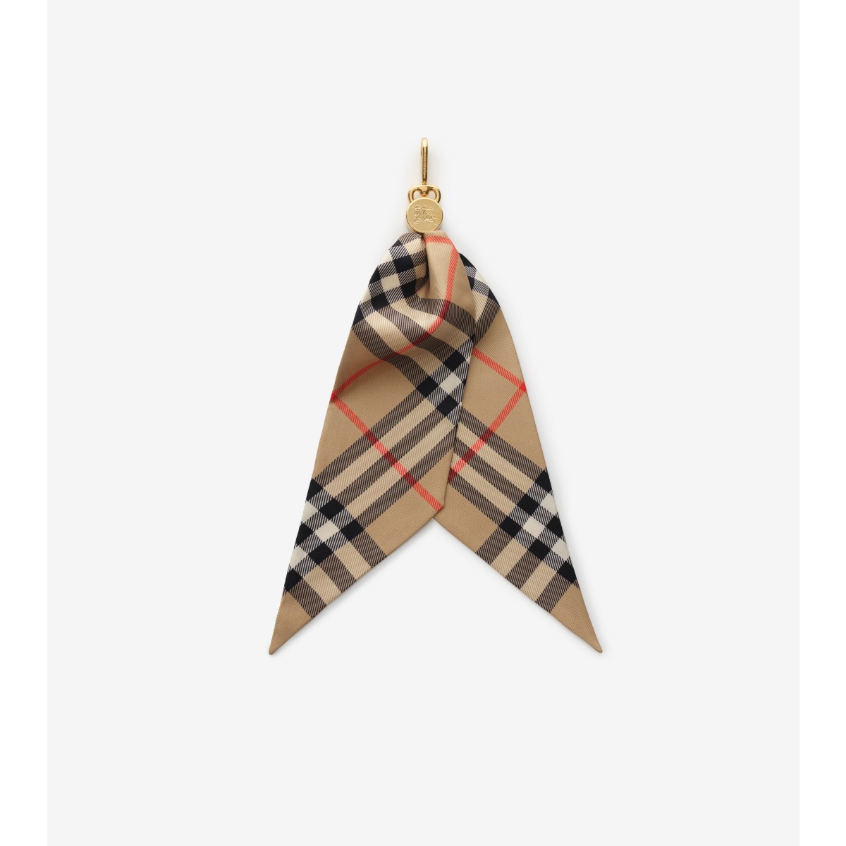 Check Silk Scarf Charm