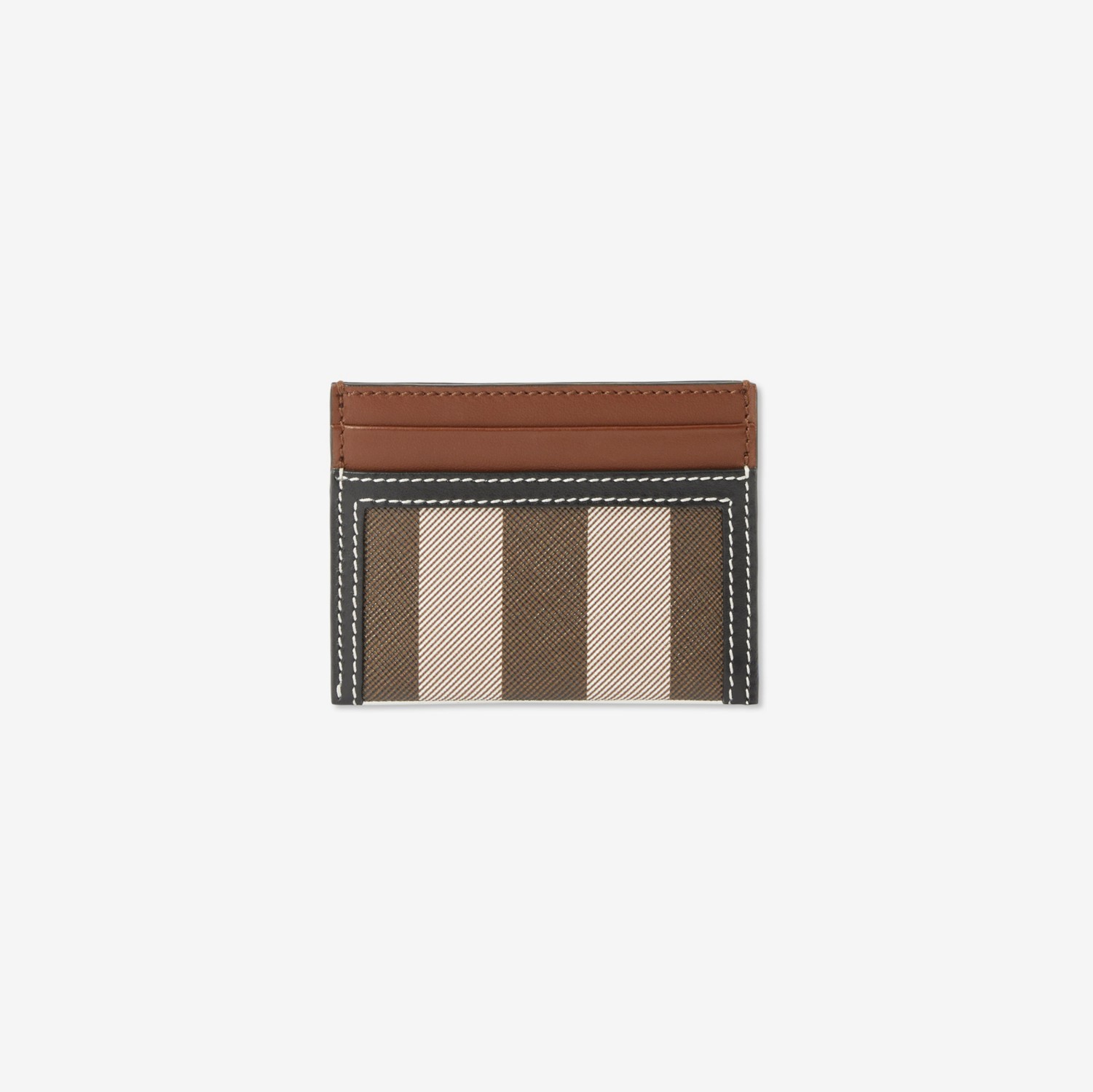 Check and Two-tone Leather Card Case in Dark birch brown - Women | Burberry® Official
