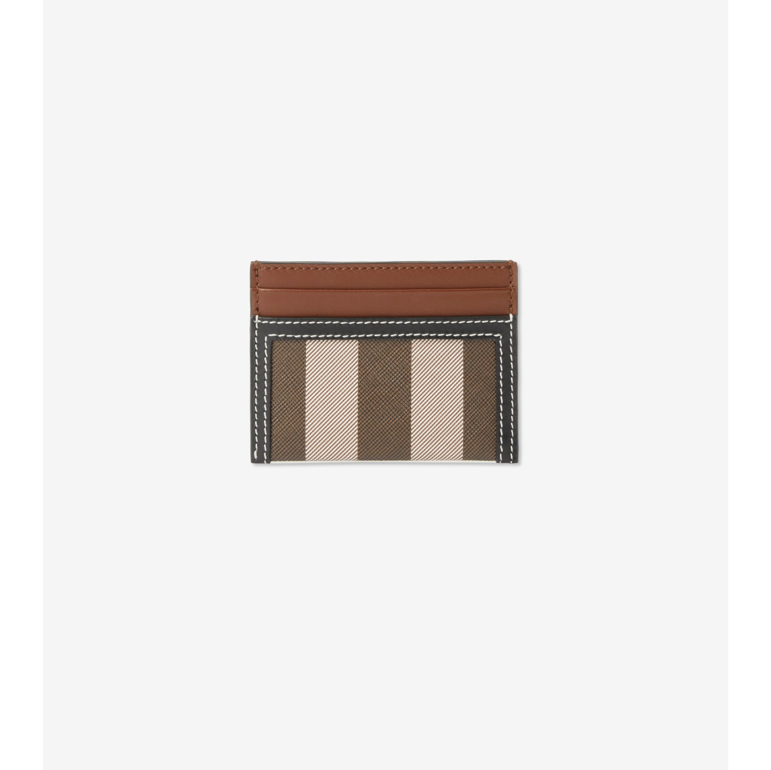 Check and Two-tone Leather Card Case in Dark birch brown - Women | Burberry® Official