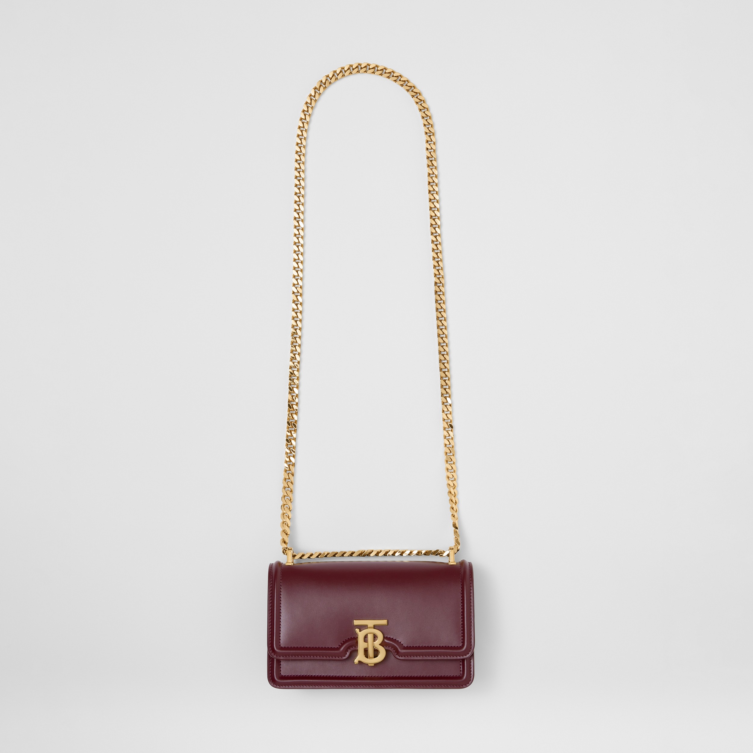 Mini Leather Chain TB Bag in Deep Maroon - Women | Burberry® Official - 4