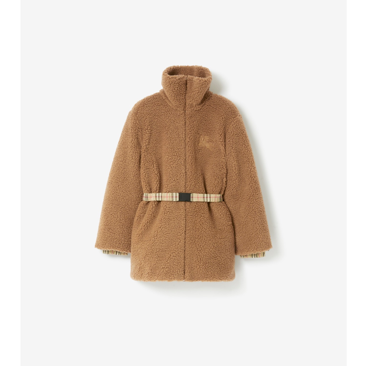 Fleece Jacket in Dusty caramel - Women, Cashmere, Wool