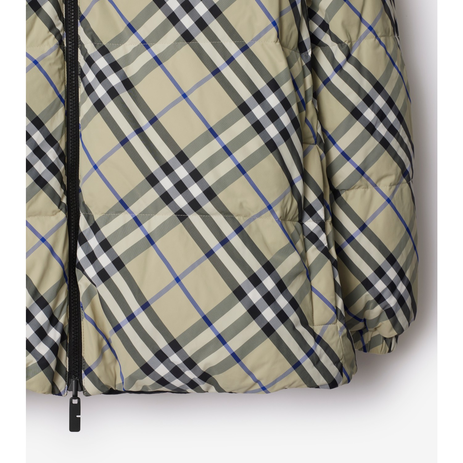 Reversible Check Nylon Puffer Jacket in Lichen - Men | Burberry® Official