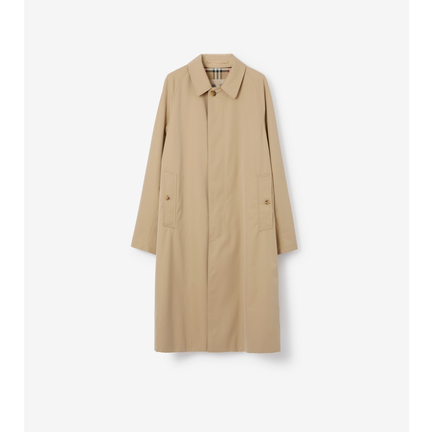 Long Camden Heritage Car Coat in Honey - Men, Cotton Gabardine | Burberry® Official