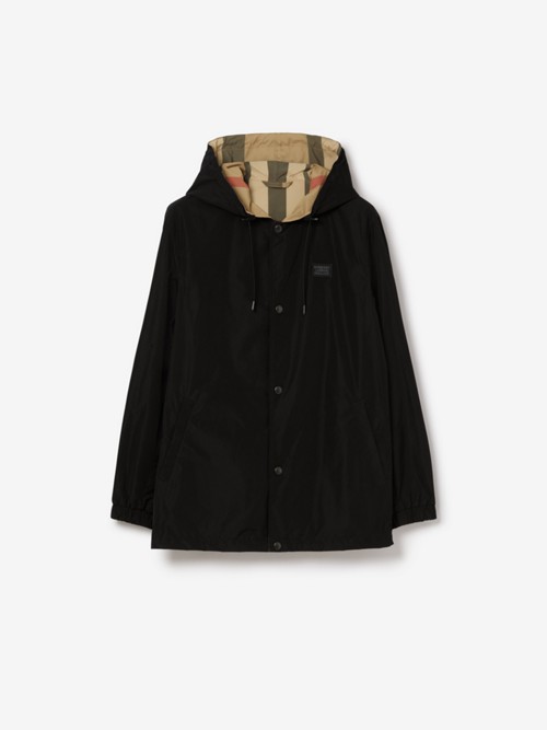 Burberry Reversible Check Jacket In Black