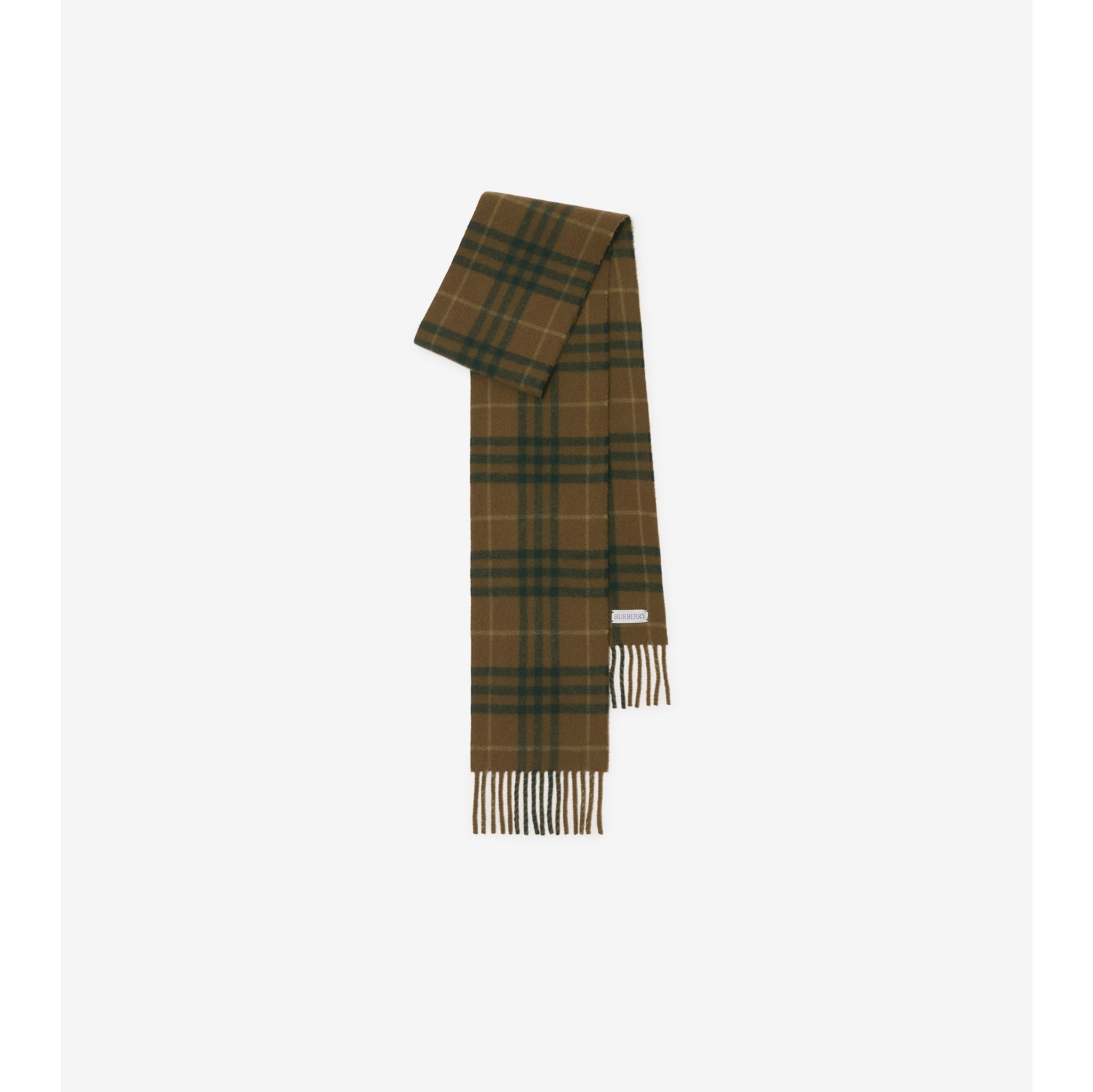 Narrow Check Cashmere Scarf in Furrow Burberry Official