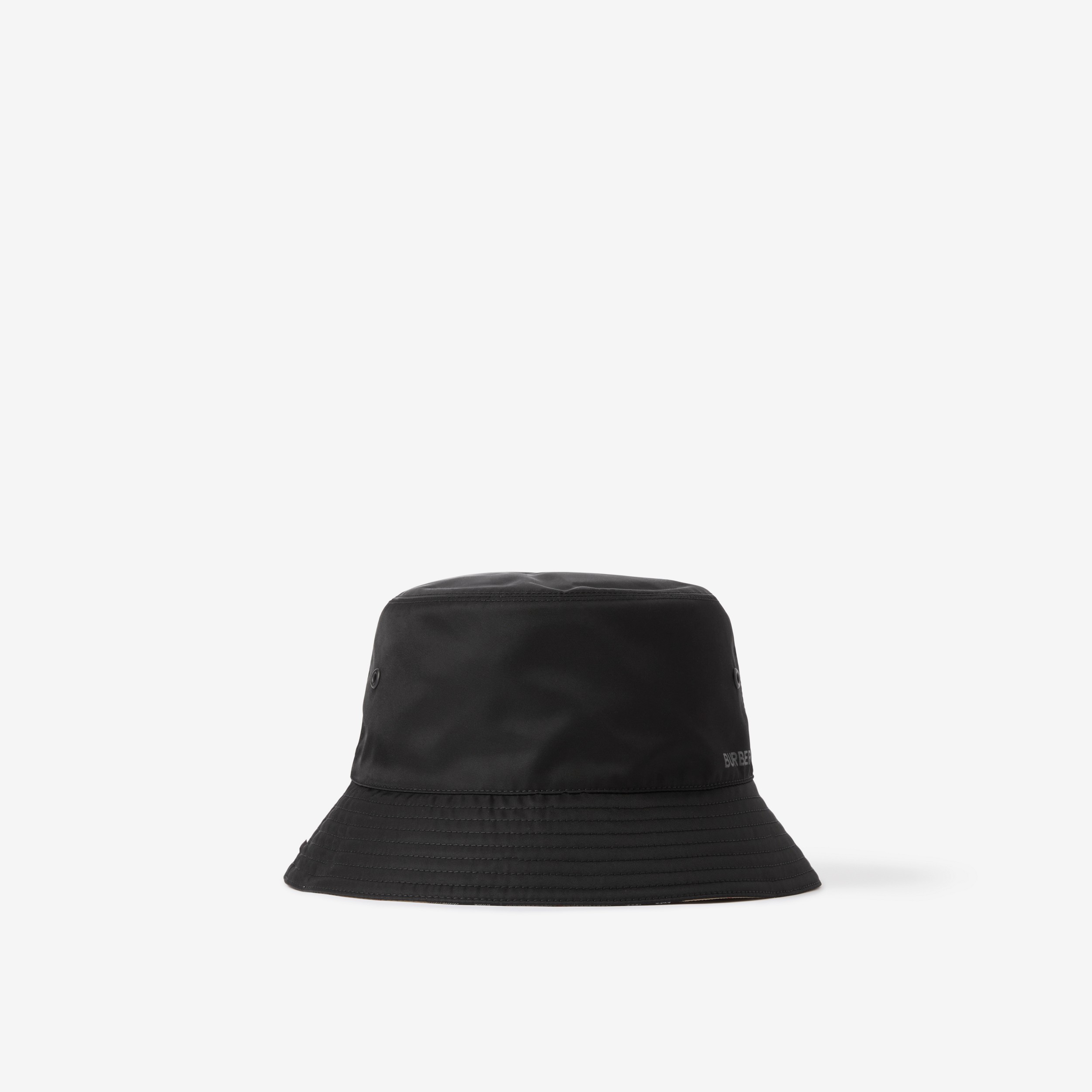 双面两用尼龙渔夫帽 (黑色 / 典藏米色) | Burberry® 博柏利官网 - 1