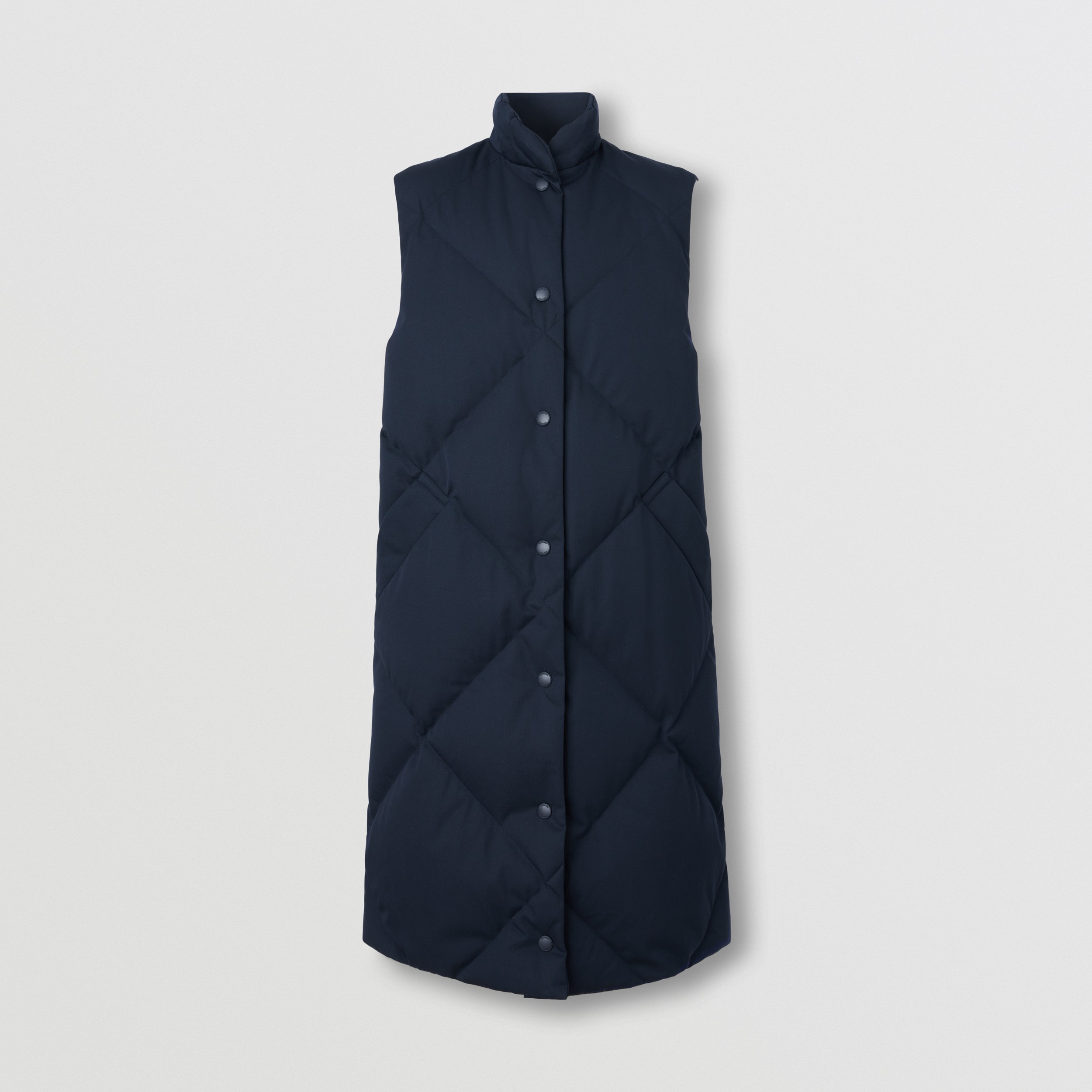 Diamond Quilted Cotton Gabardine Gilet in Midnight Blue - Women | Burberry® Official - 4