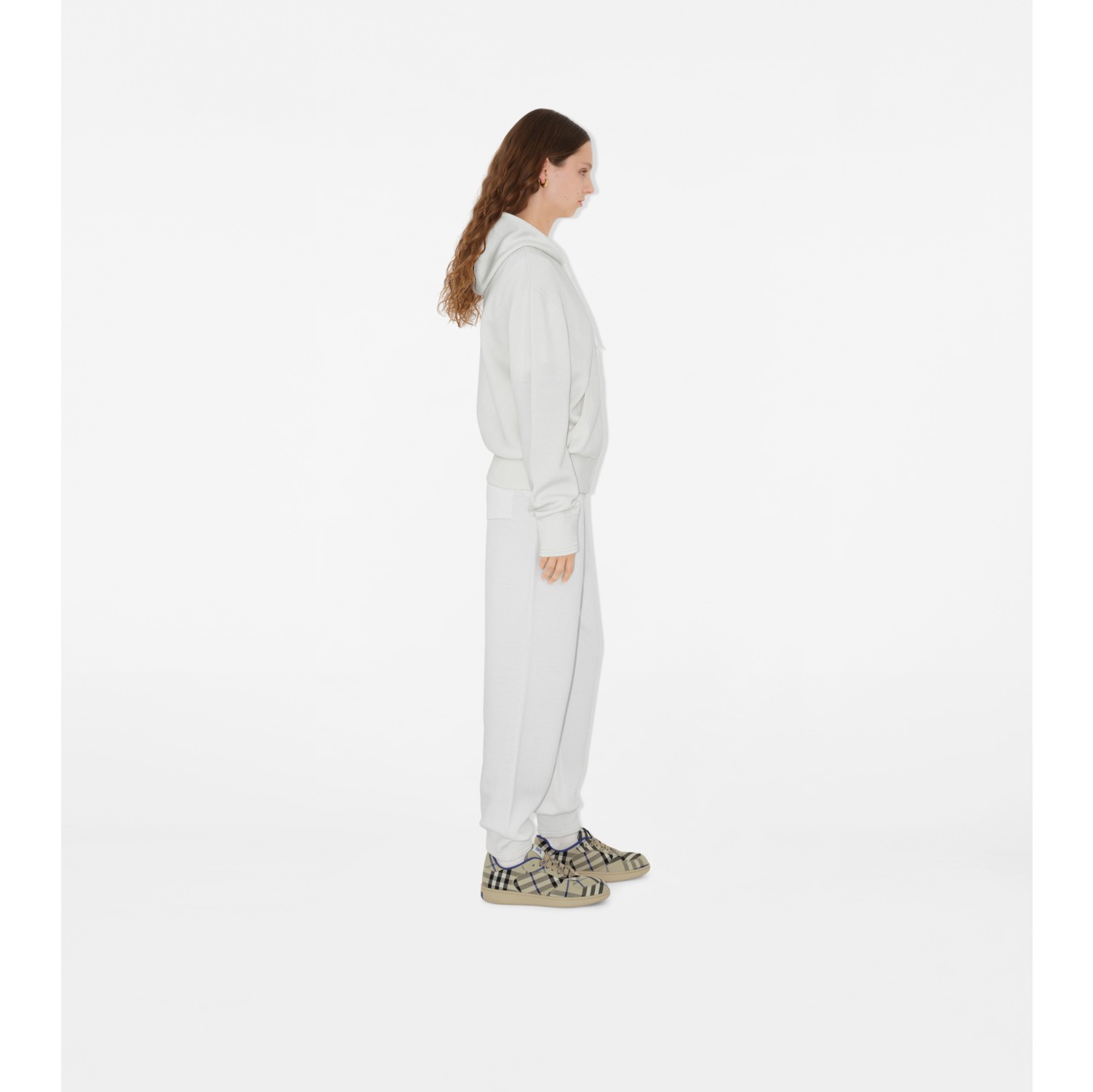 Wool Blend Jogging Pants in Chalk - Women | Burberry® Official