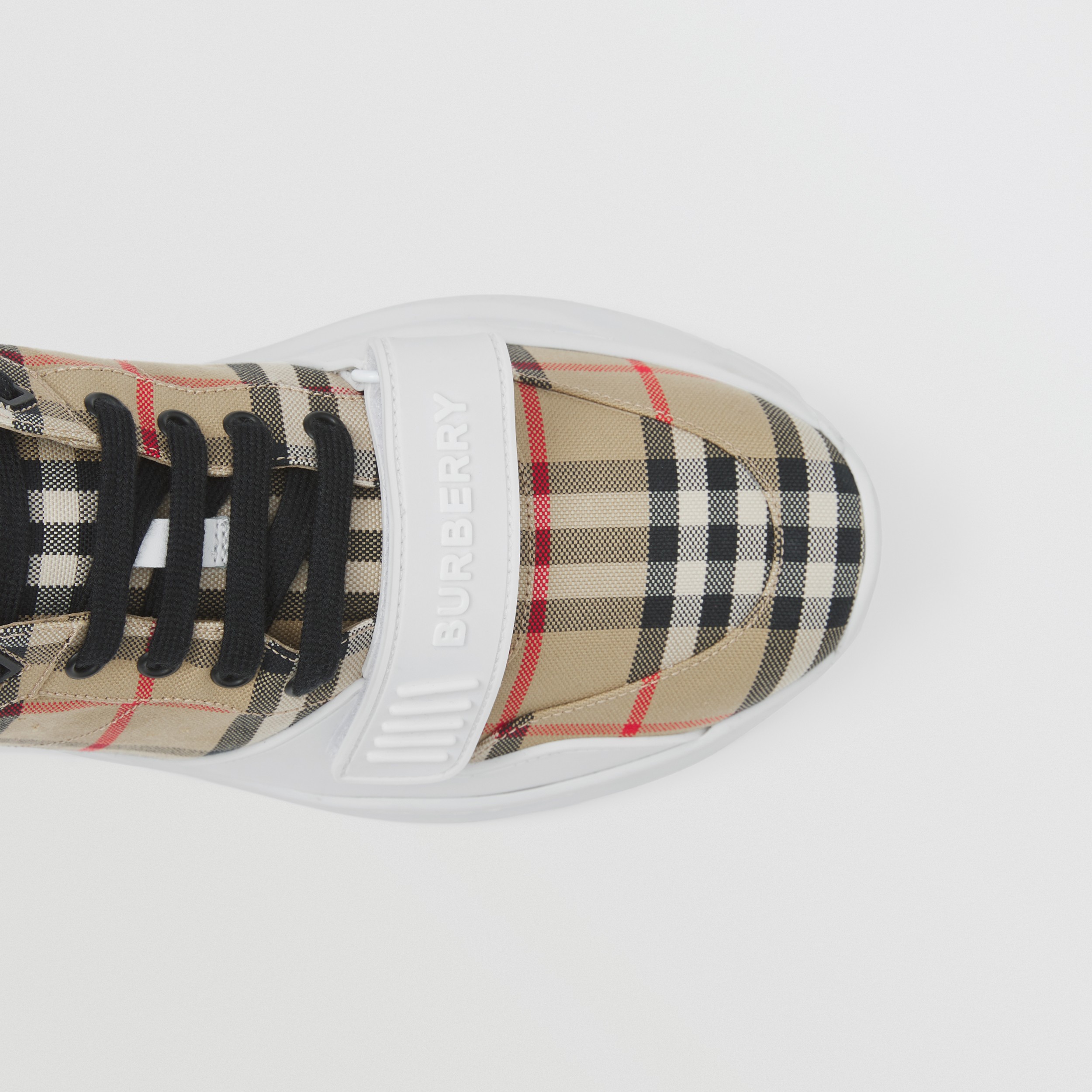 Vintage Check, Suede and Leather Sneakers in Archive Beige - Men | Burberry® Official - 2