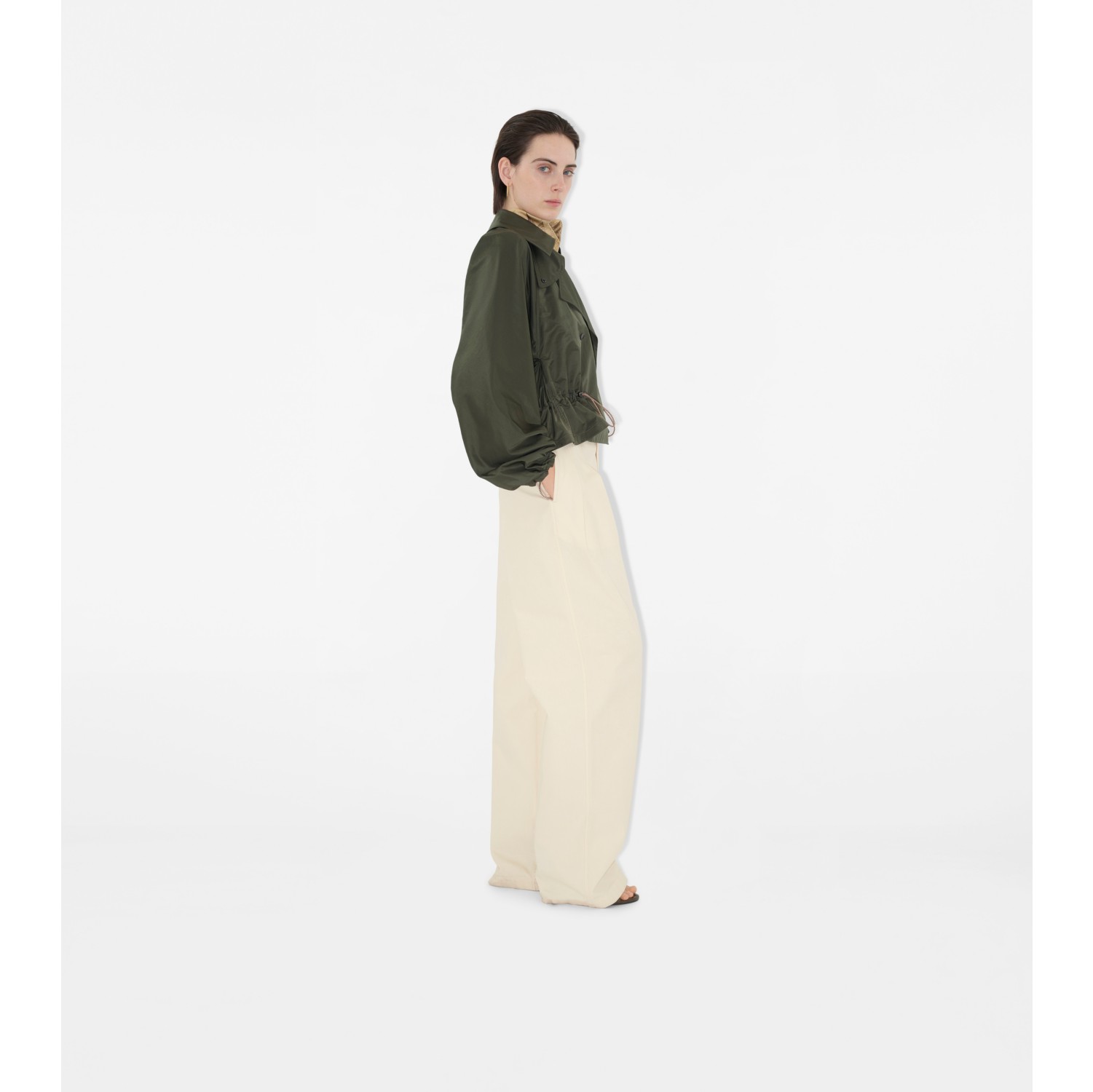 Satin Hooded Trench Jacket