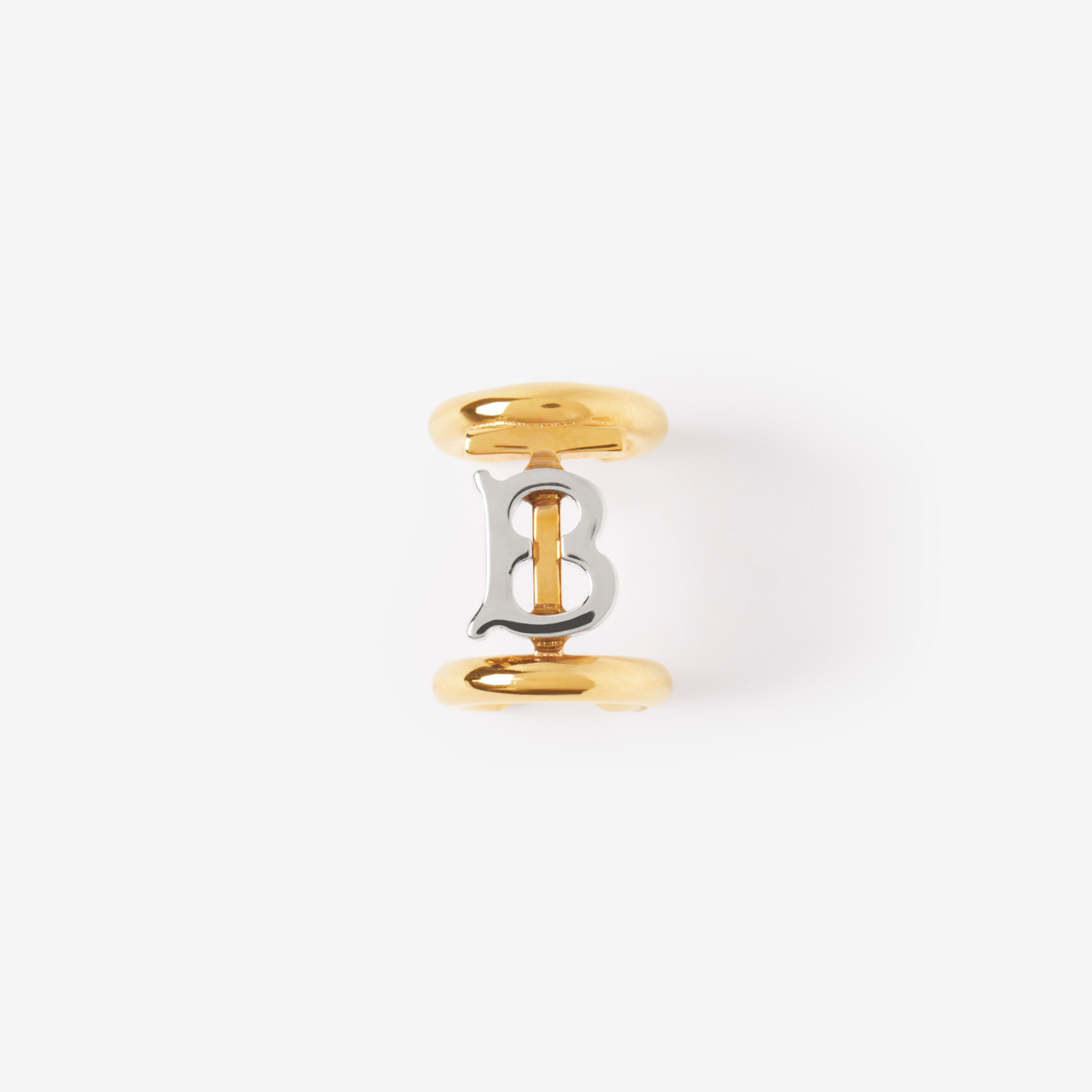 Pendiente ear cuff chapado en oro y paladio con monograma (Paladio/dorado Claro) - Mujer | Burberry® oficial - 1
