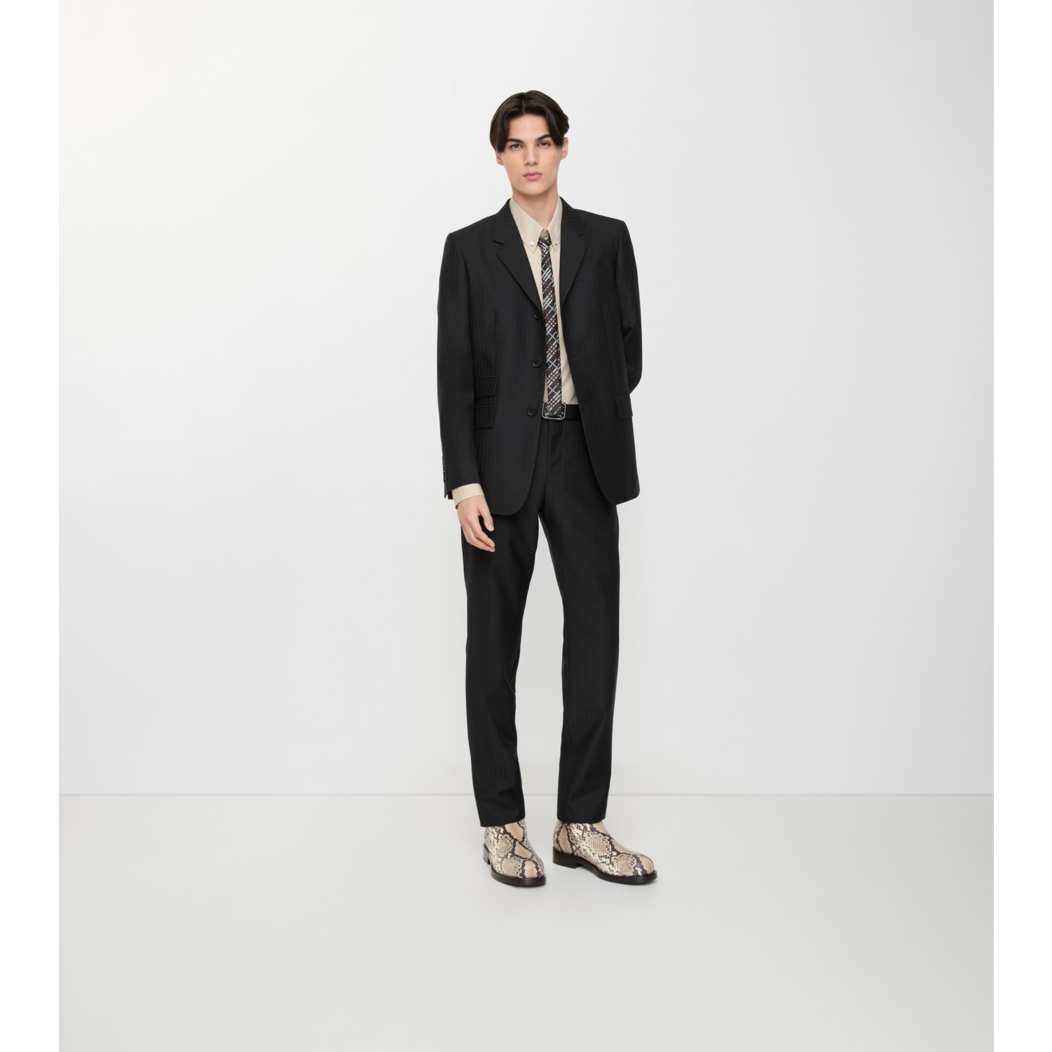 Striped Wool Mohair Tailored Trousers