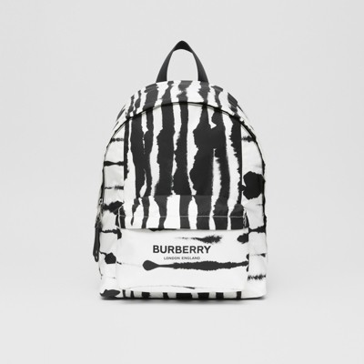 black and white backpack