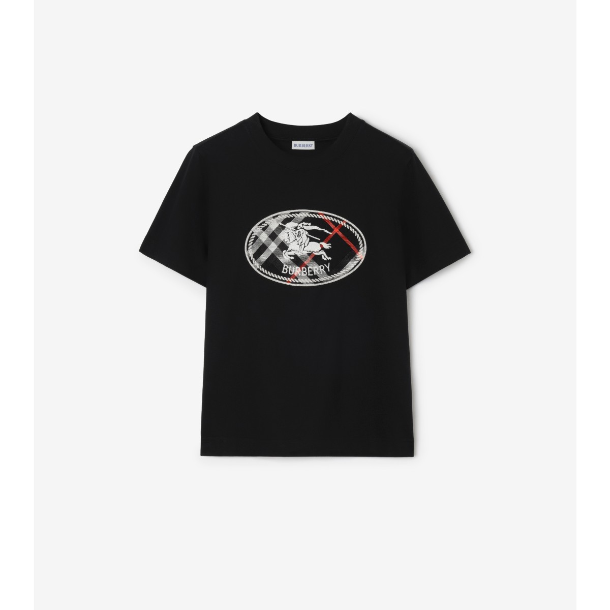  Check Knight Stamp Cotton T-shirt