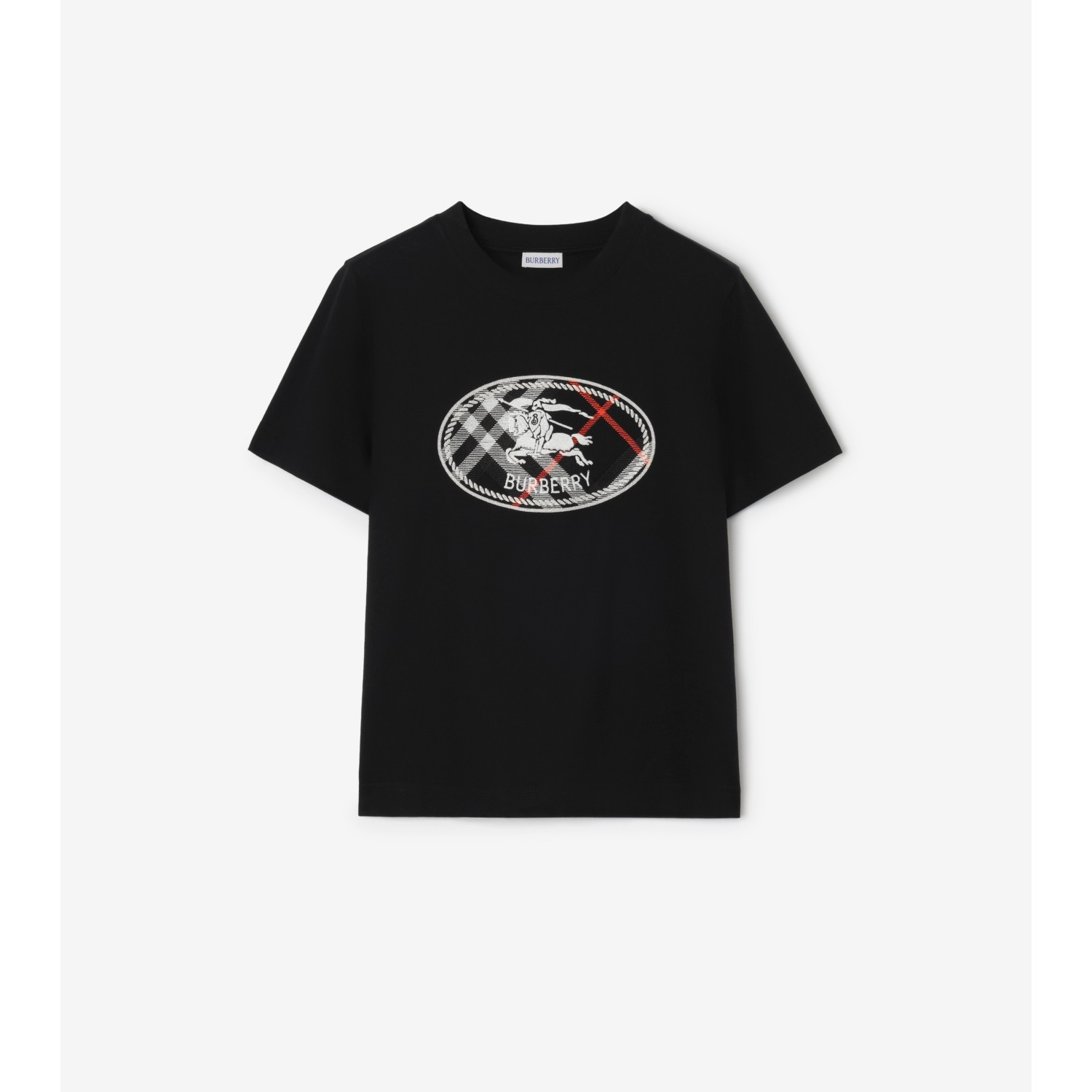 Check Knight Stamp Cotton T-shirt