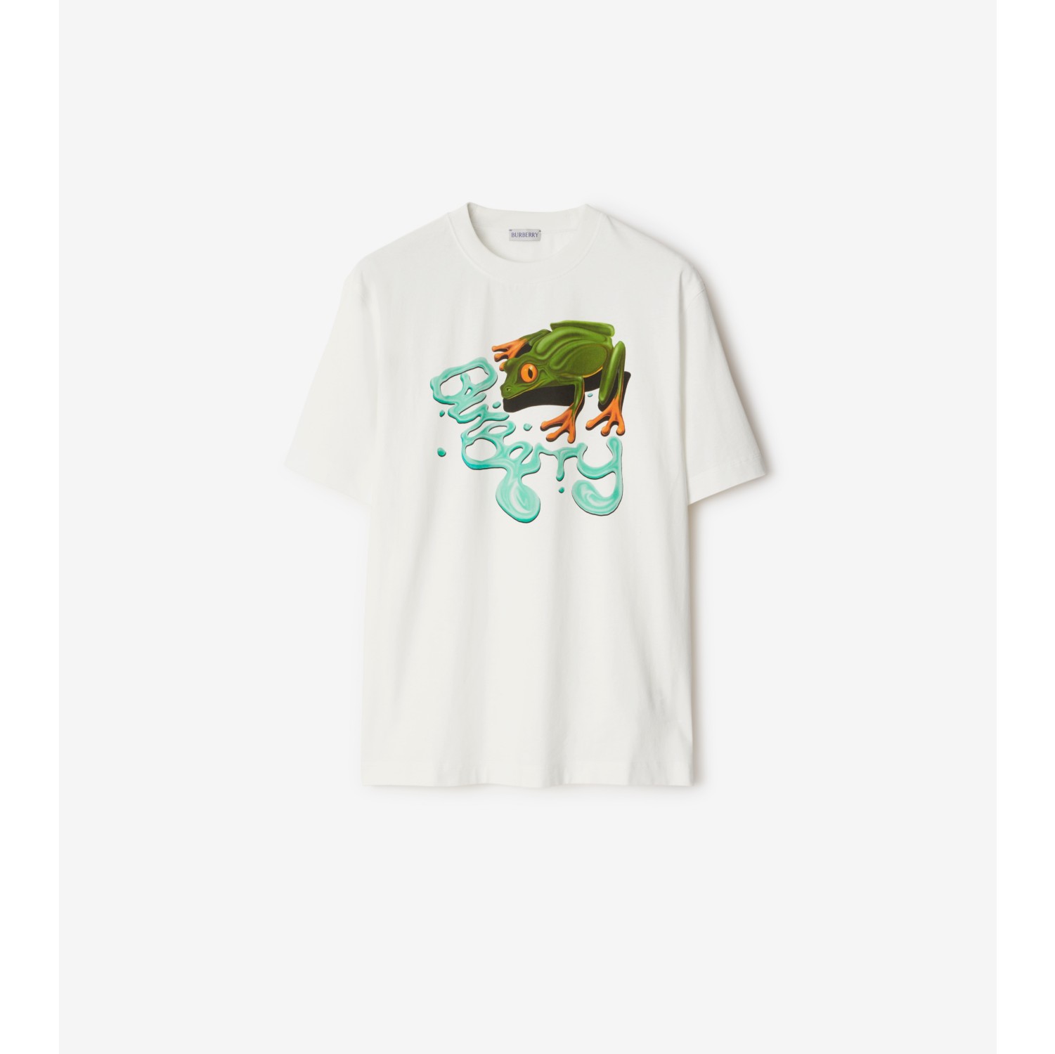 Frog Cotton T-shirt in Salt - Men | Burberry® Official