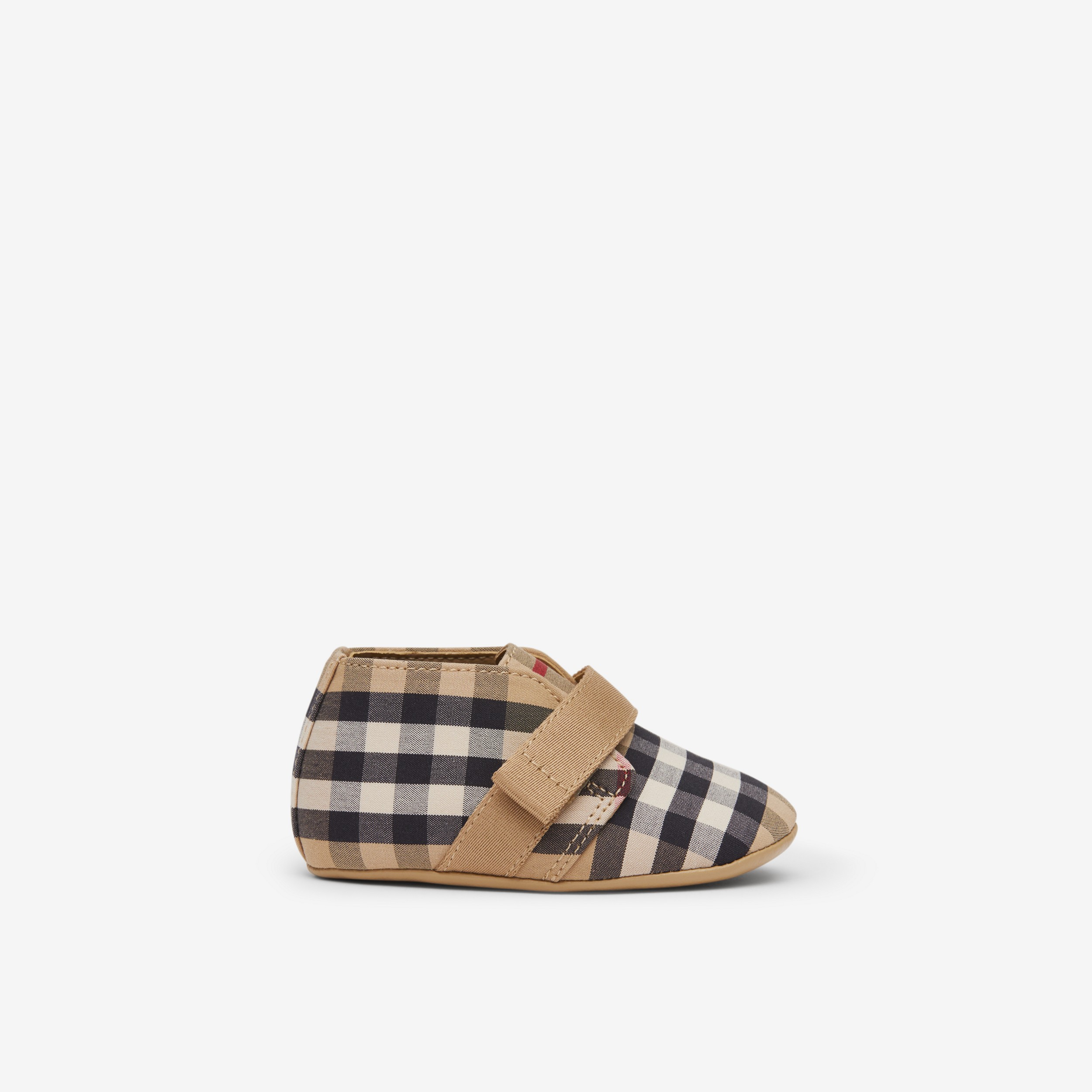 Vintage Check Cotton Booties in Archive Beige - Children | Burberry® Official - 1