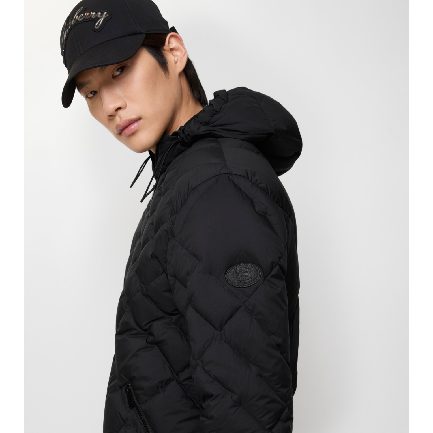 Check-stitch Nylon Doversgreen Puffer Jacket