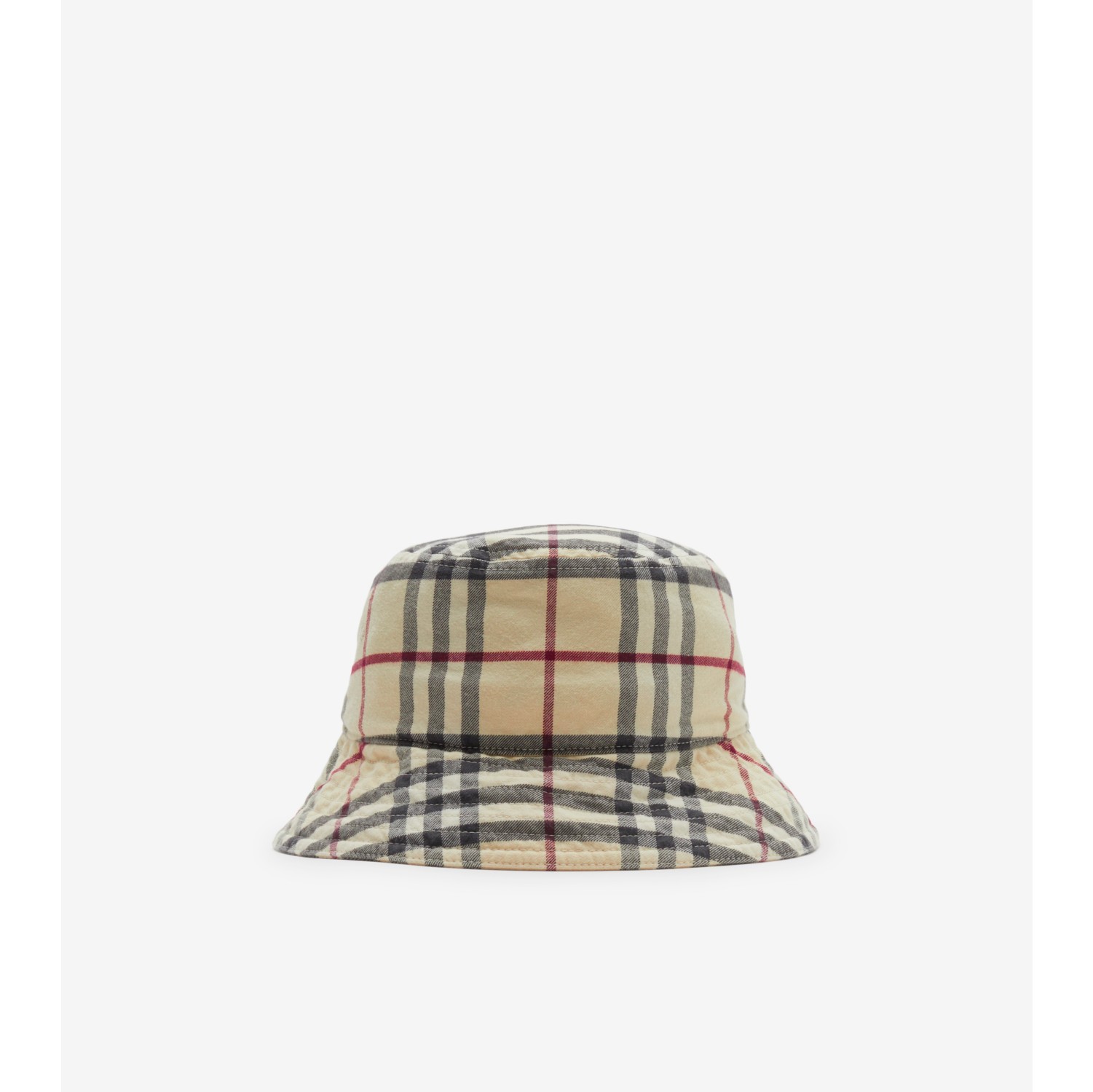 Check Cotton Bucket Hat in Stone | Burberry® Official