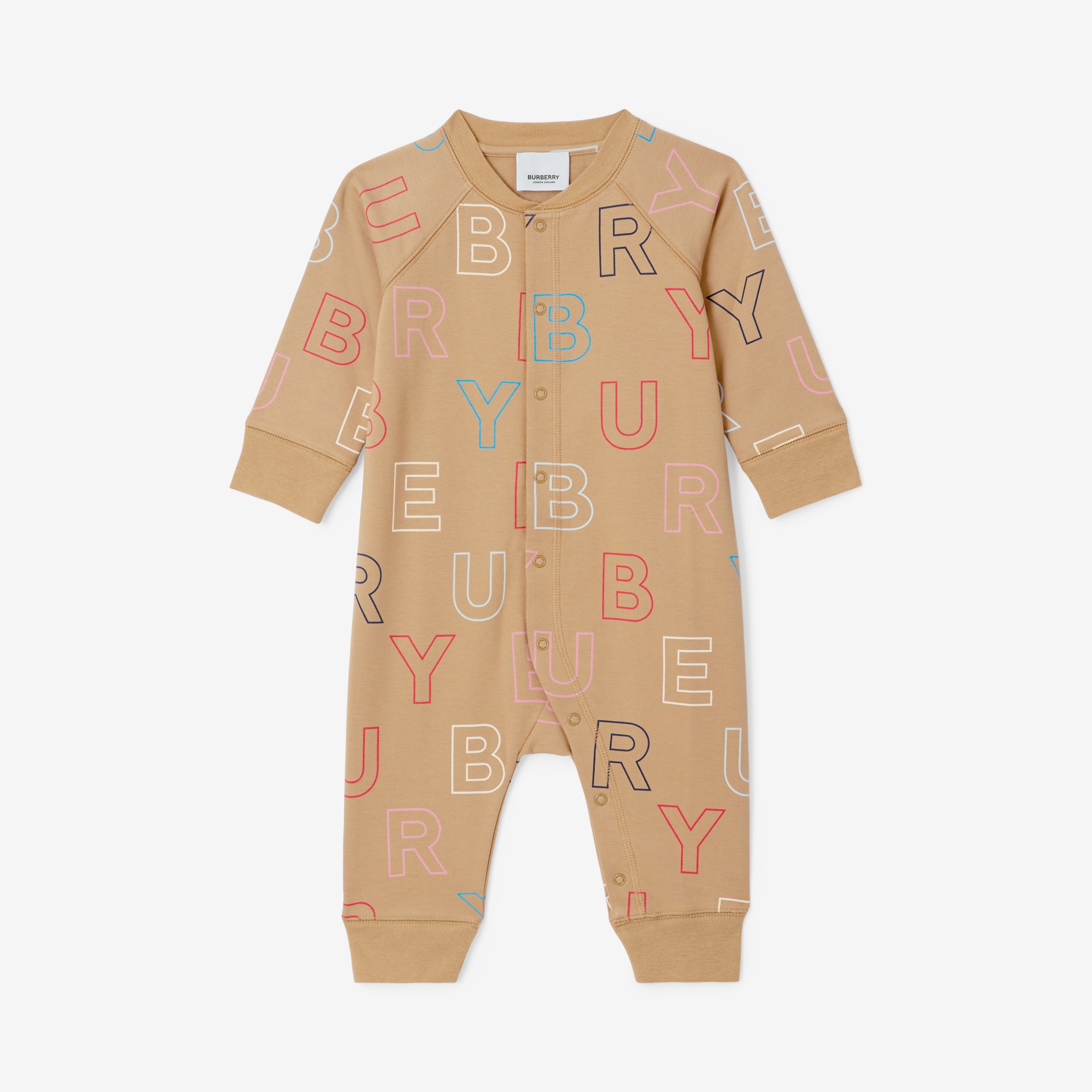 Logo Print Stretch Cotton Jumpsuit – Online Exclusive in Archive Beige -  Children | Burberry® Official