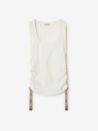 Festival Cotton Blend Tank Top in colour Chalk