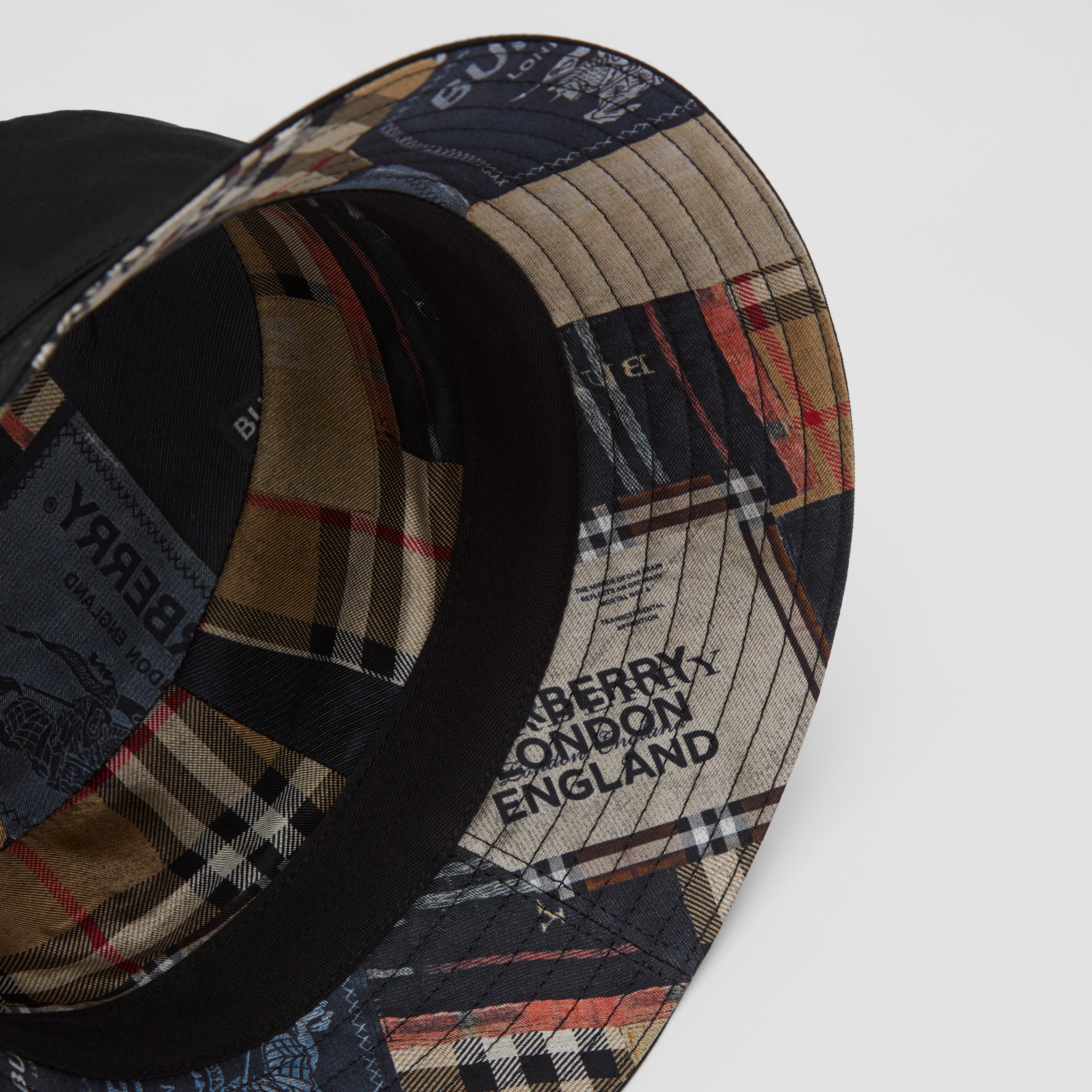 Chapéu Bucket de gabardine de algodão com logotipo bordado (Preto) | Burberry® oficial - 2