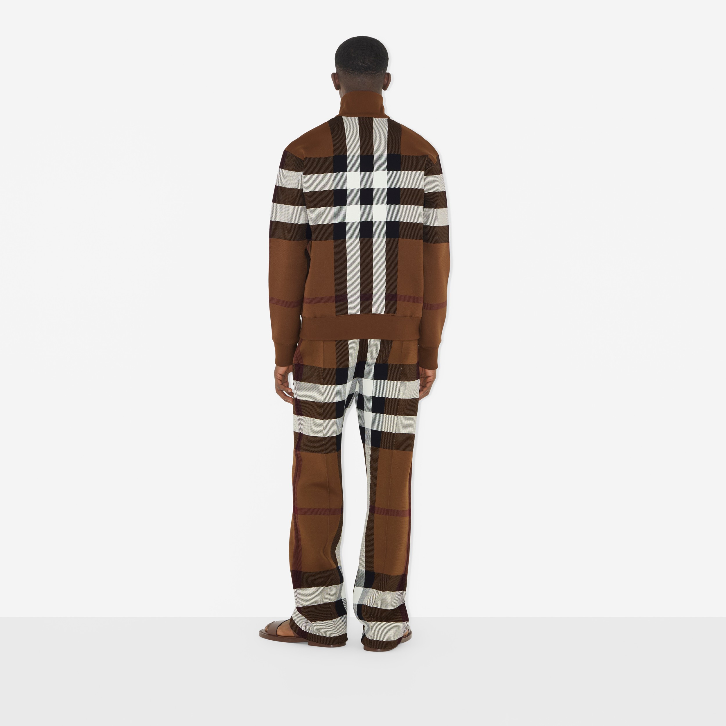 Check Jogging Pants in Dark Birch Brown Men Burberry® Official