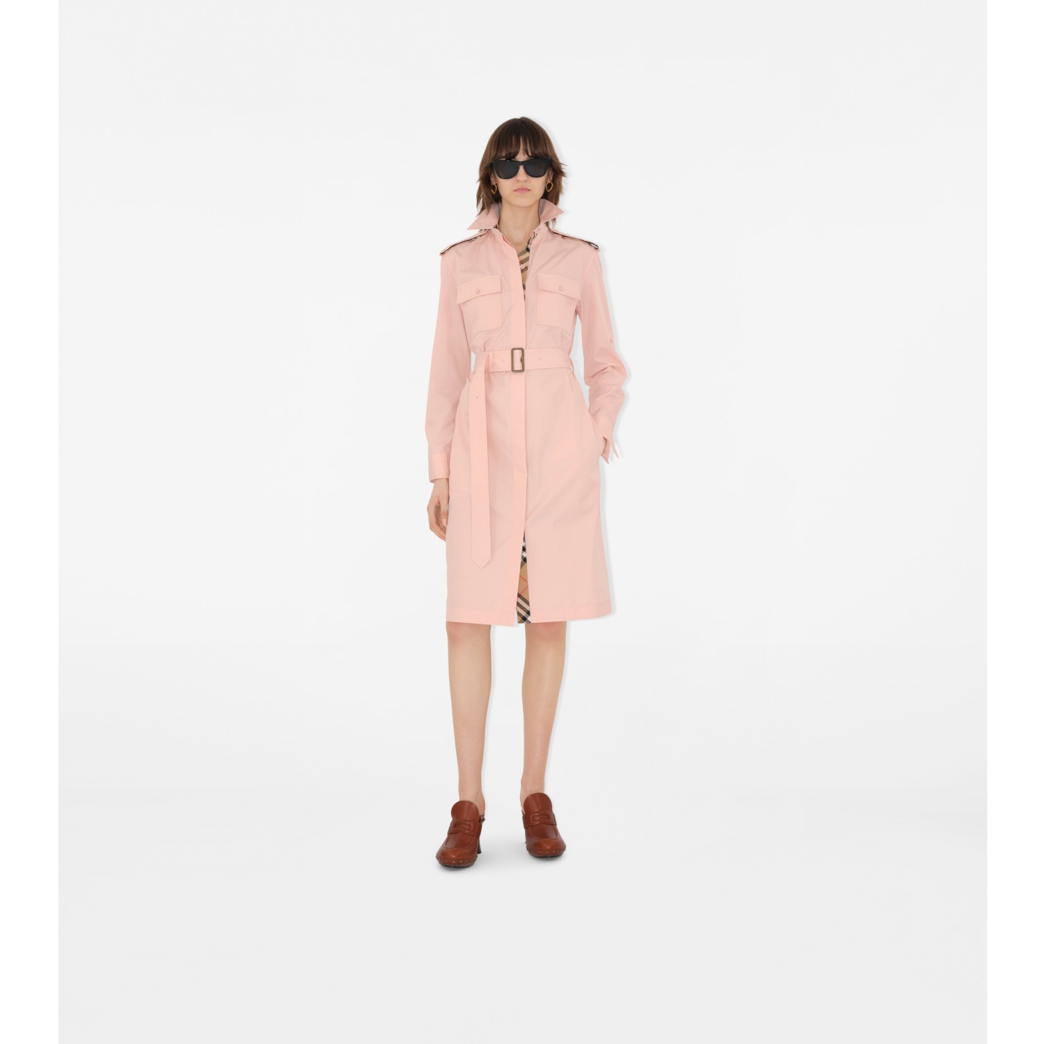 Robe chemise en popeline de coton