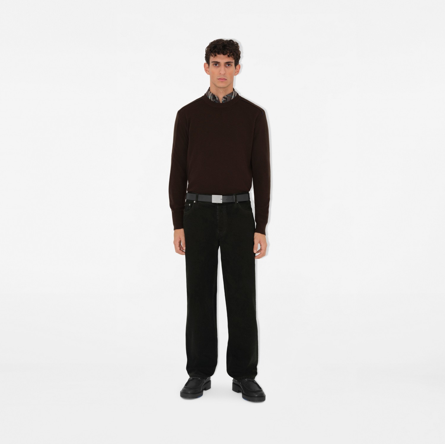 Reversible Check B Cut Belt in Snug/black - Men | Burberry Reversible Check B Cut Belt in Snug/black - Men | Burberry