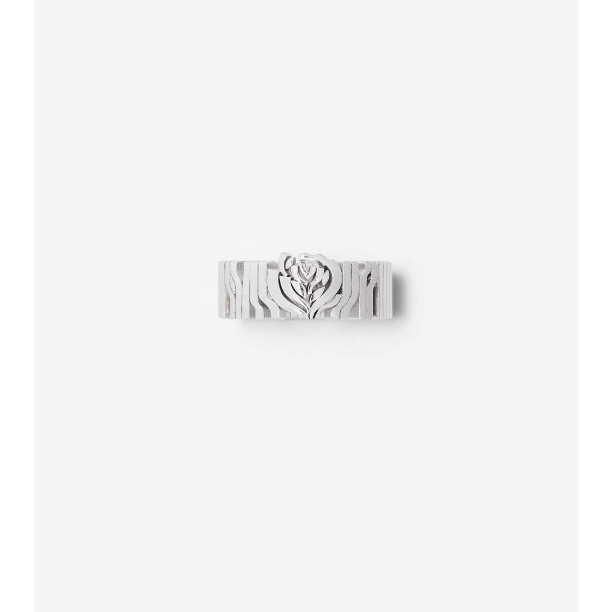 Shop Burberry Rose Ring In Silver