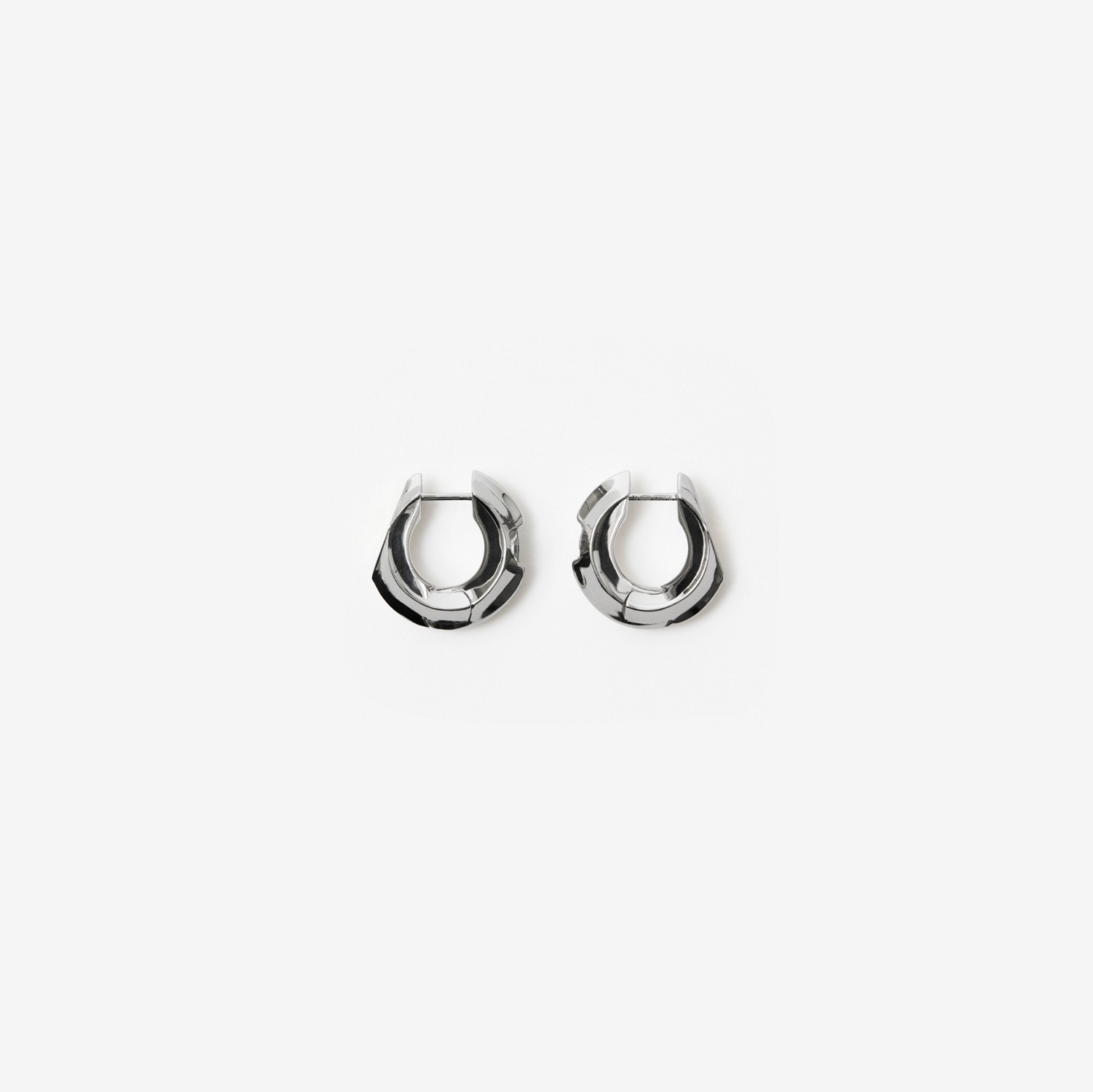 Silver Small Hollow Hoop Earrings in Silver/gold | Burberry® Official