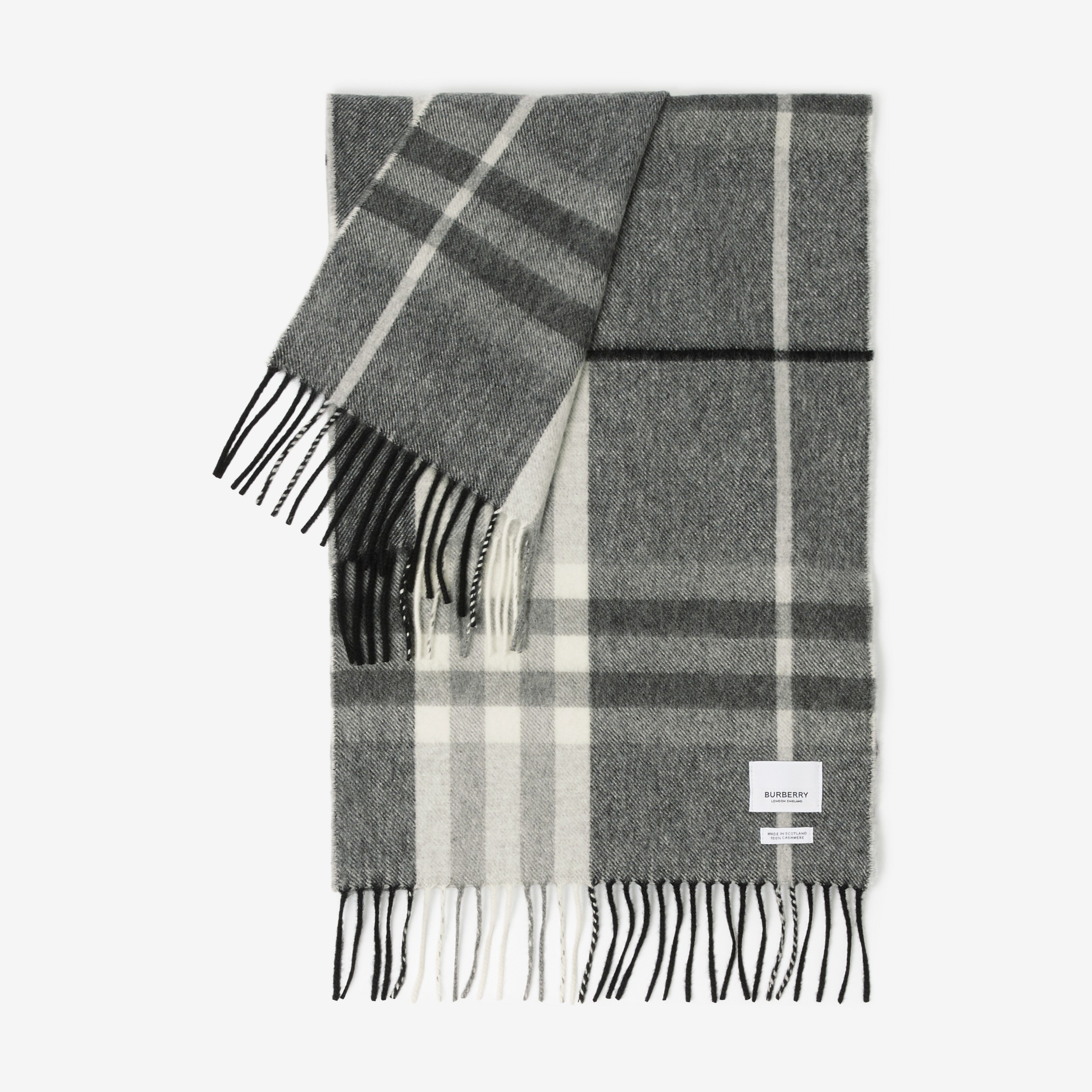 The Burberry Check Cashmere Scarf in Shale Grey | Burberry® Official - 3