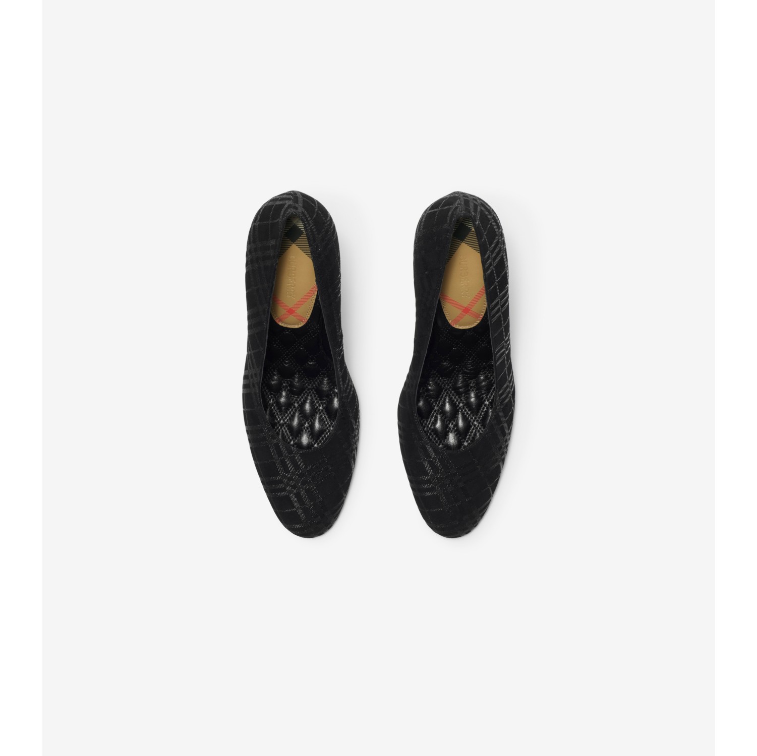 Check Suede Trinket Pumps