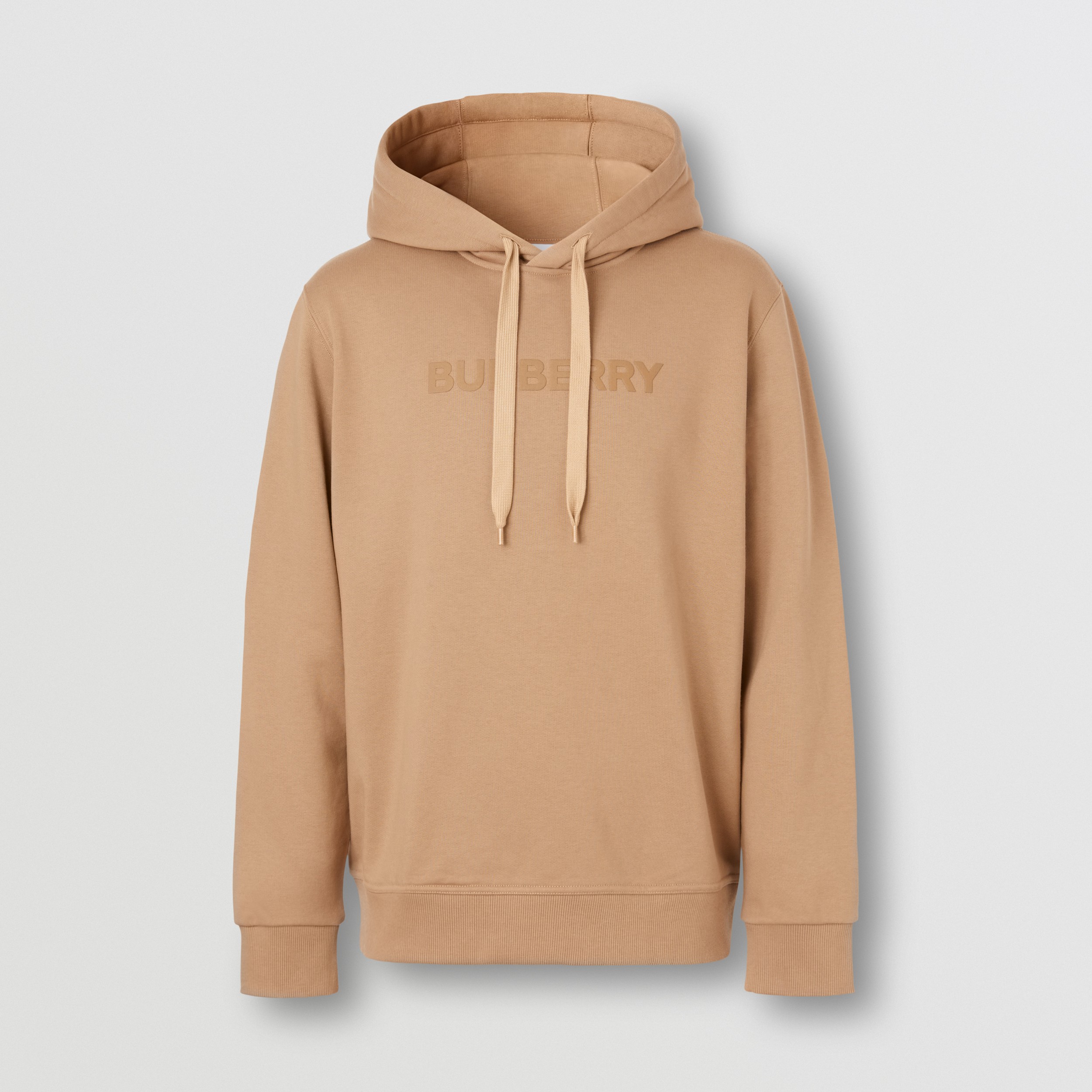 Logo Print Cotton Hoodie in Camel - Men | Burberry® Official - 1
