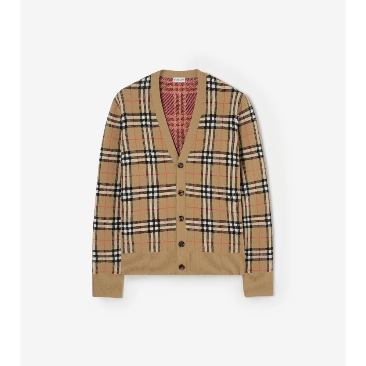  Check Cotton Wool Cardigan