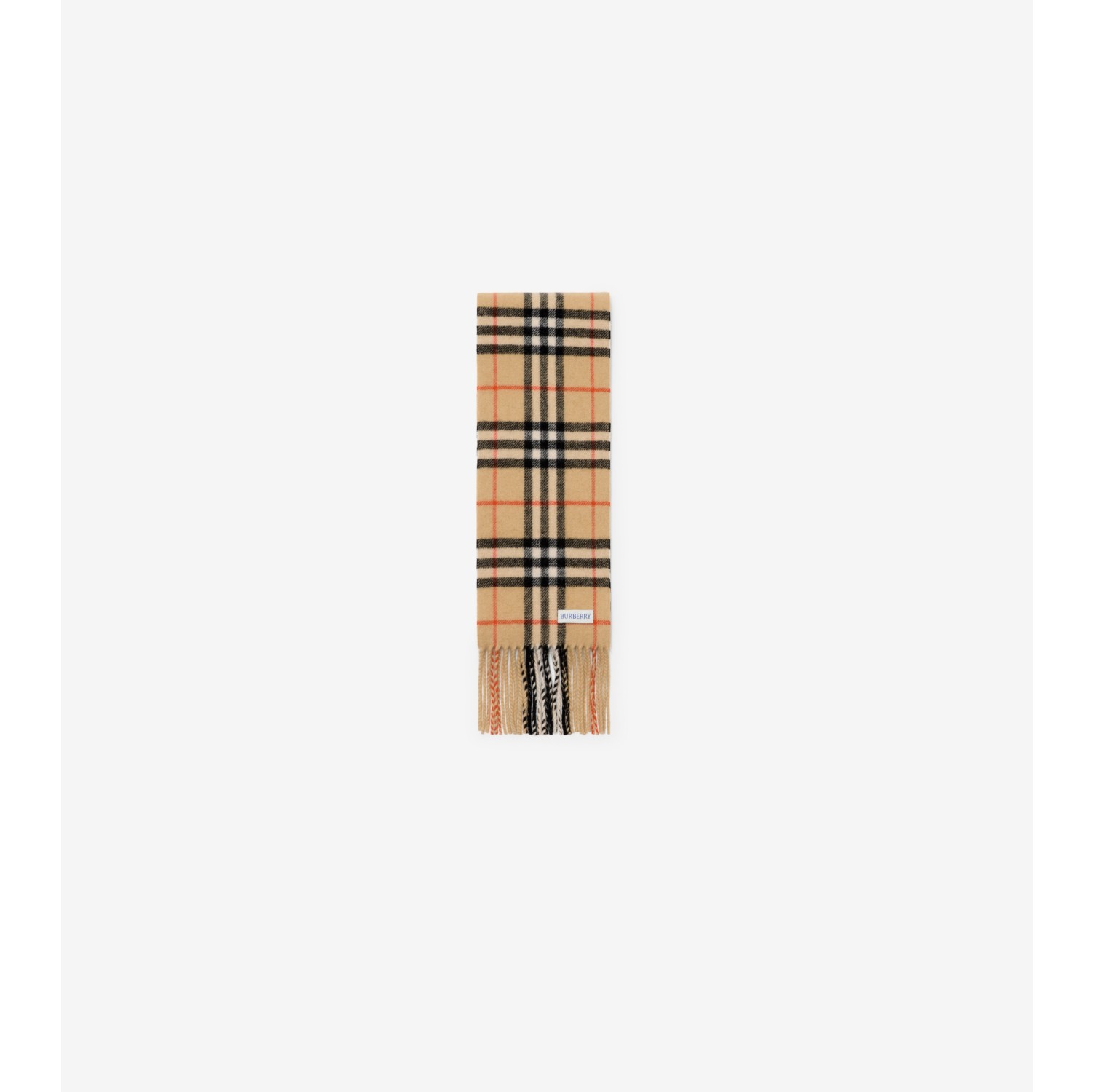 Narrow Check Cashmere Scarf