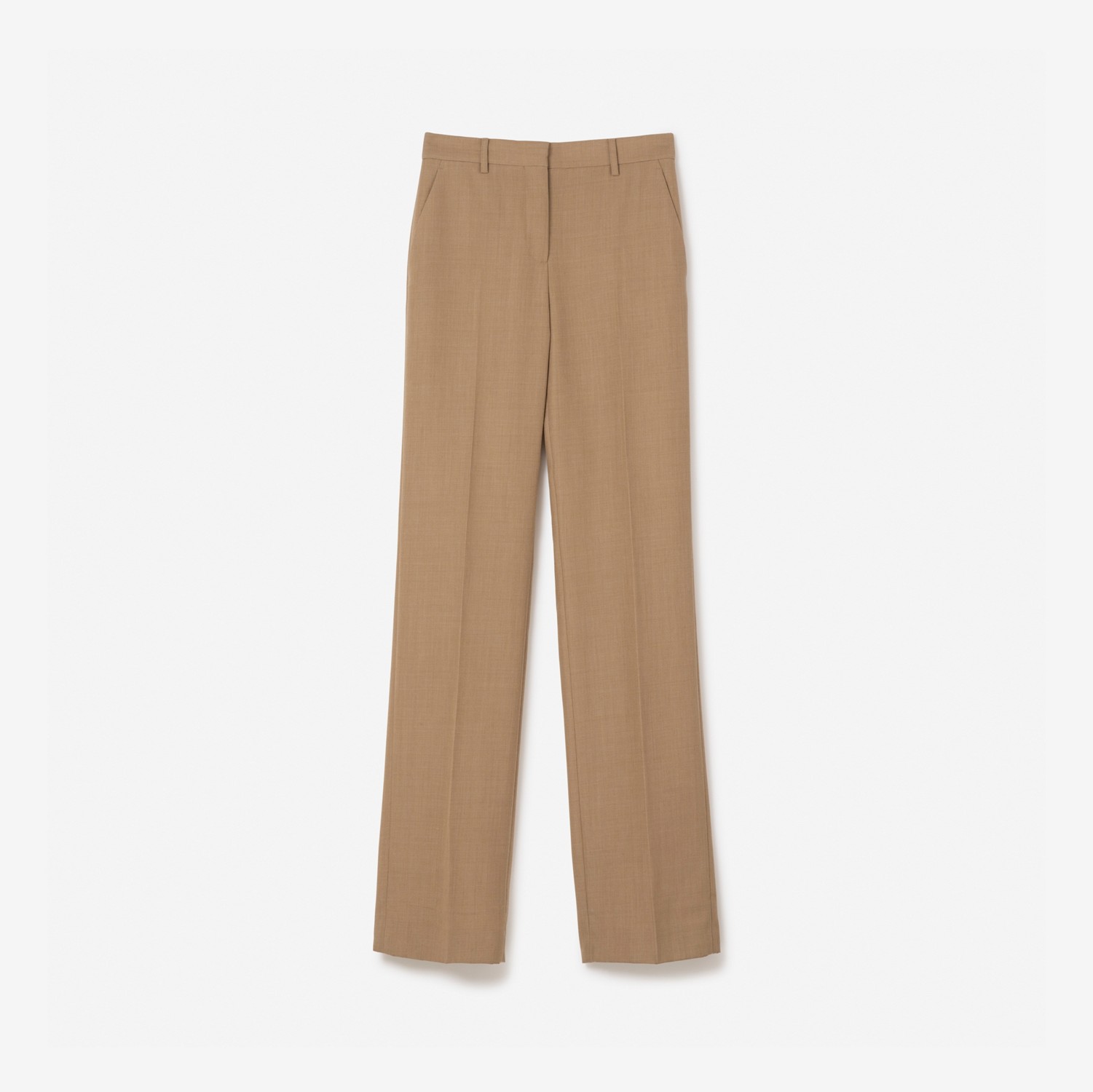 Wool Tailored Trousers in Camel Melange - Women | Burberry® Official