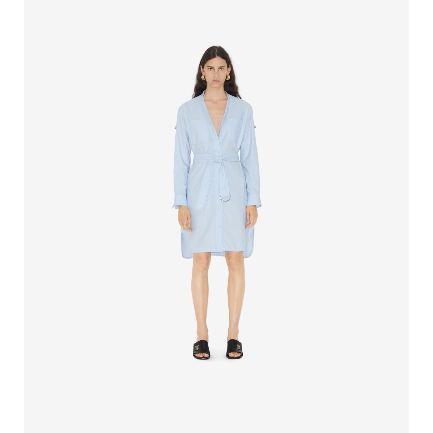 Pale blue store shirt dress