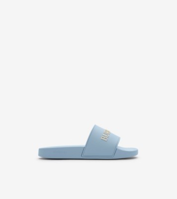 Logo Slides in Sunbleached blue/dove white - Women | Burberry