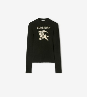 EKD ウールシルク セーター (ブラック／グリーン) - ウィメンズ