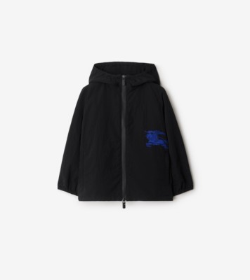 BURBERRY フード付きジャケット ブラック/ストライプ BURBERRY フード付きジャケット ブラック/ストライプ BURBERRY