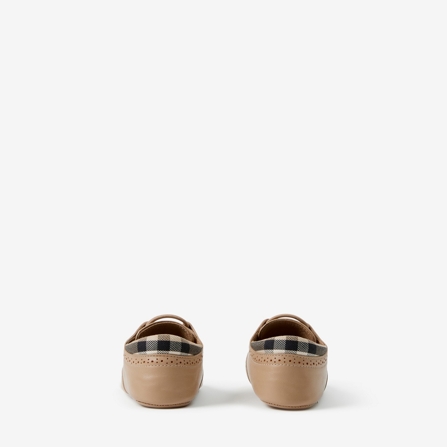 Sapatos de bebê de couro com detalhe Check (Bege Clássico) - Crianças | Burberry® oficial
