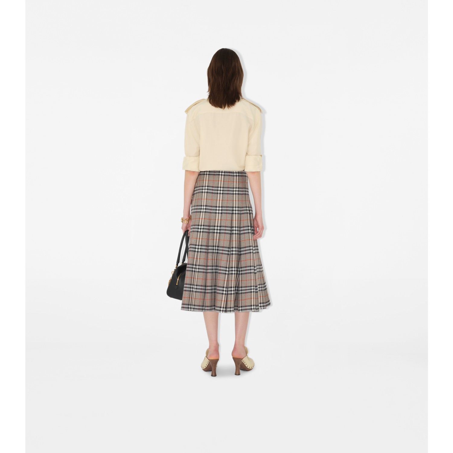 Check Wool Midi Kilt