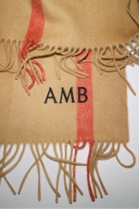 Burberry Check Scarf with Personalisation Initials AMB embroidered