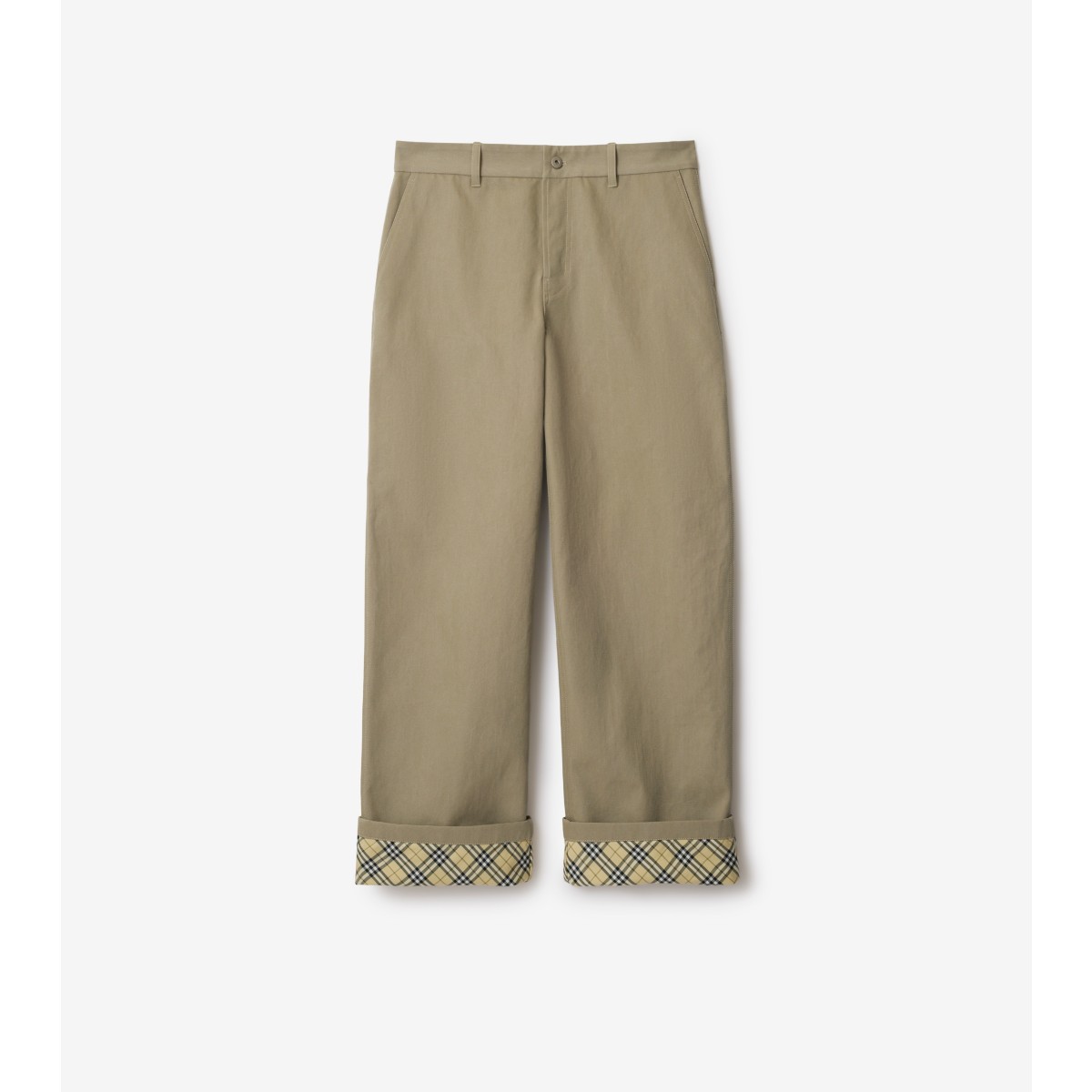 Burberry Cotton Carpenter Trousers In Oyster