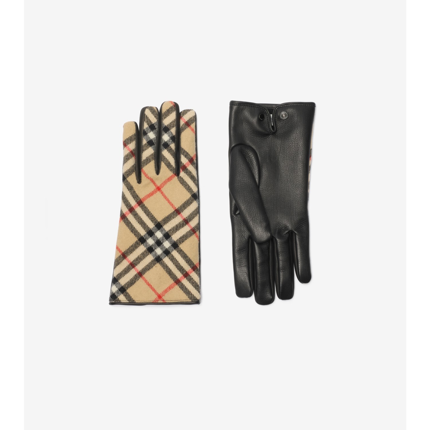 Gants en laine et cachemire Check