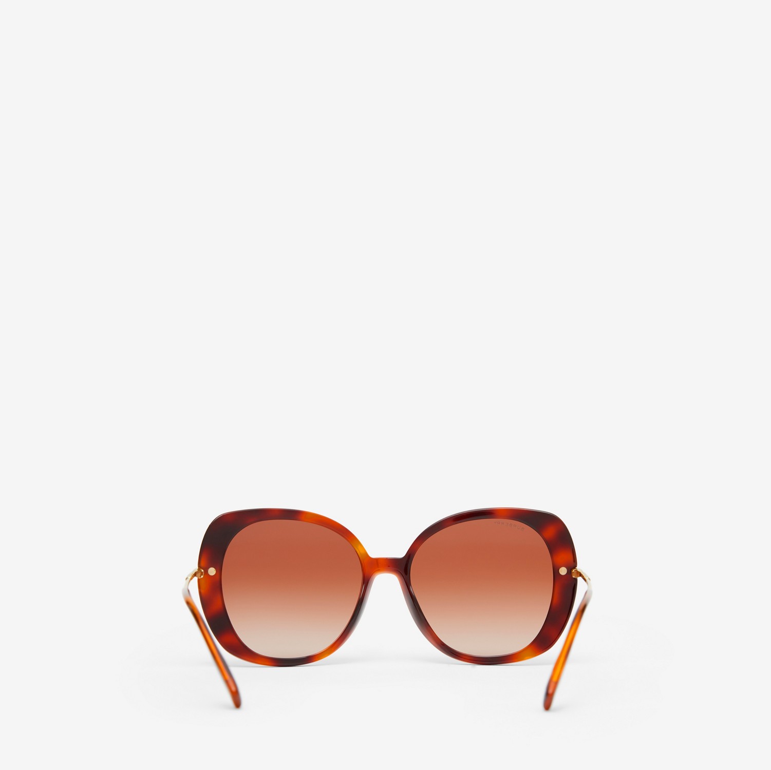 Sonnenbrille mit eckiger Fassung und Streifendetail (Warmes Schildpattfarben) - Damen | Burberry®